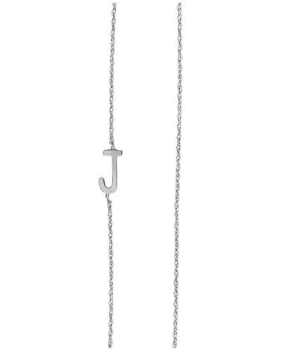 Jane Basch Silver Sideways Block Initial Pendant (a-z) In Multicolor