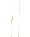 Jane Basch 22k Over Silver Sideways Block Initial Pendant (a-z) In Multicolor