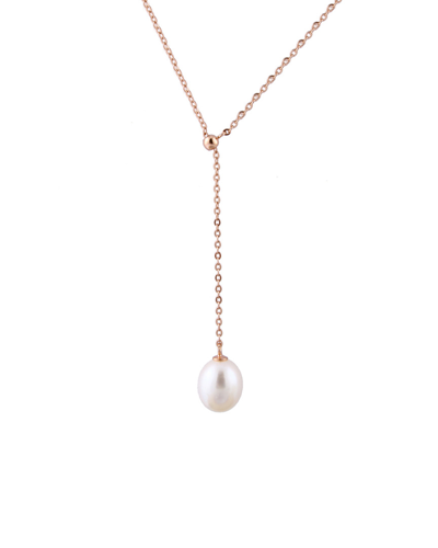 Splendid Pearls Rose Gold Vermeil 7-8mm Pearl Necklace