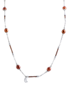 Charriol Pearl Stainless Steel Bronze Pvd Brown Pearls Long Necklace
