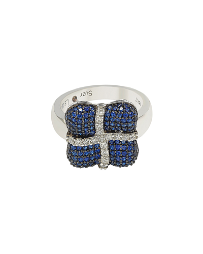Suzy Levian 18k & Silver 1.22 Ct. Tw. Sapphire Ring