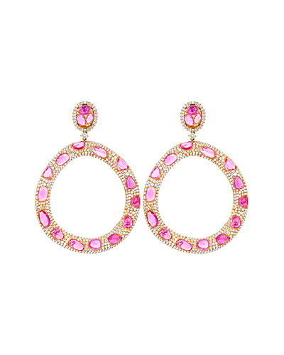 Diana M. Fine Jewelry 18k Rose Gold 35.15 Ct. Tw. Diamond & Sapphire Earrings