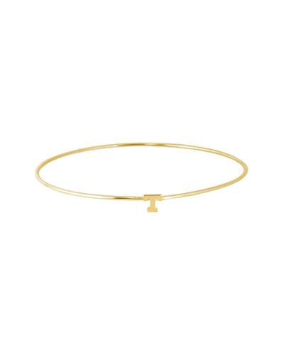 Jane Basch 14k Plated Initial Bangle (a-z) In Multicolor