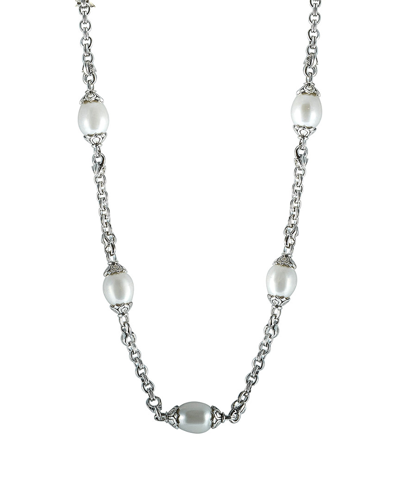 Scott Kay Silver Pearl Necklace In Multi-color