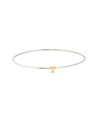 Jane Basch 14k & Silver Initial Bangle (a-z) In Multicolor