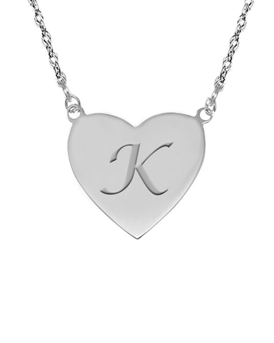 Jane Basch Silver Heart Initial Pendant (a-z)