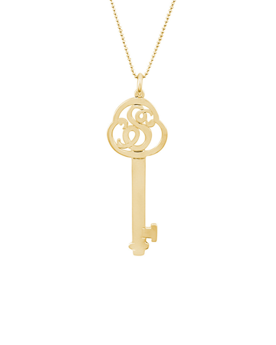 Jane Basch 22k Over Silver Initial Key Pendant (a-z) In Multicolor