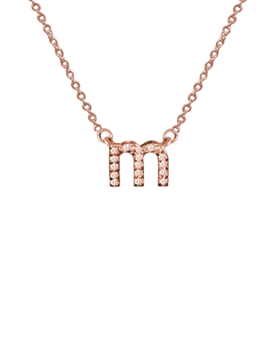 Jane Basch 14k Rose Gold Diamond Lowercase Initial Necklace (a-z) In Multicolor