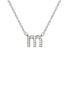 Jane Basch 14k White Gold Diamond Lowercase Initial Necklace (a-z) In Multicolor