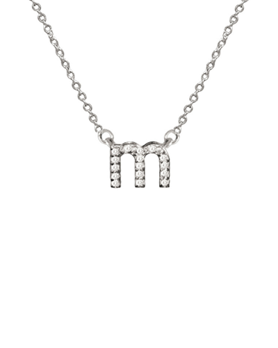 Jane Basch 14k White Gold Diamond Lowercase Initial Necklace (a-z) In Multicolor