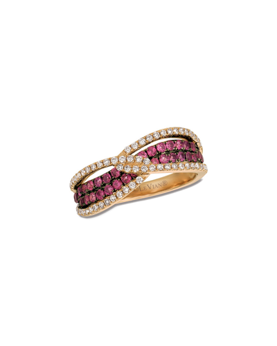 Le Vian 14k Rose Gold 1.01 Ct. Tw. Diamond & Rhodolite Ring