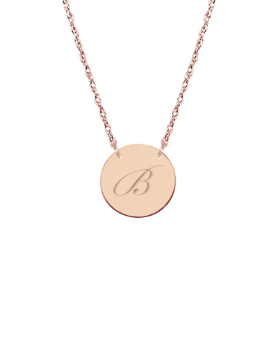 Jane Basch Dnu 0 Units Sold  14k Rose Gold Initial Disc Necklace (a-z) In Multicolor