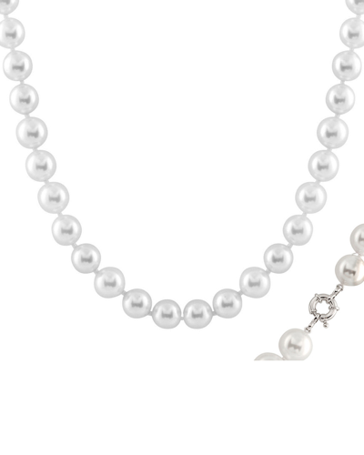 SPLENDID PEARLS SPLENDID PEARLS RHODIUM PLATED SILVER 14-15MM PEARL NECKLACE