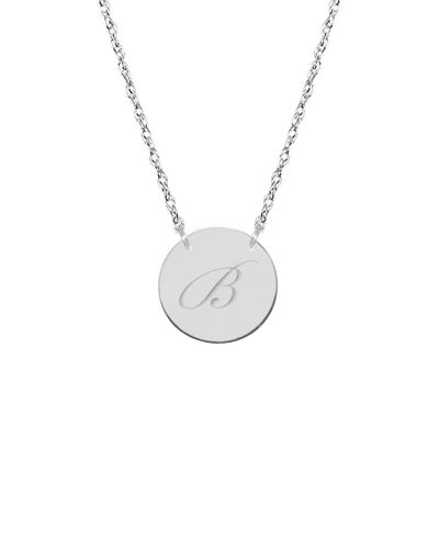 Jane Basch Dnu 0 Units Sold  14k White Gold Initial Disc Necklace (a-z) In Multicolor