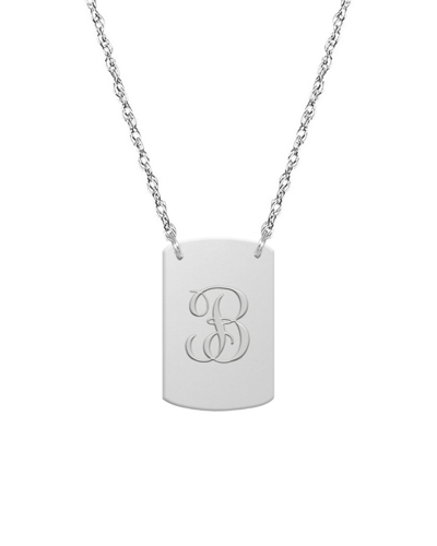 Jane Basch Dnu 0 Units Sold  14k Script Initial Dog Tag Necklace (a-z) In Multicolor