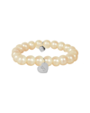 Jane Basch Dnu 0 Units Sold  14k 8mm Pearl Dangling Heart Initial Bracelet (a-z) In Multicolor