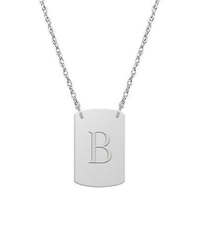 Jane Basch 14k Block Initial Dog Tag Necklace (a-z) In Multicolor