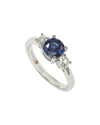 SUZY LEVIAN SUZY LEVIAN SILVER 1.52 CT. TW. DIAMOND & SAPPHIRE RING