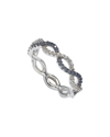 SUZY LEVIAN SUZY LEVIAN SILVER 1.02 CT. TW. DIAMOND & SAPPHIRE ETERNITY RING