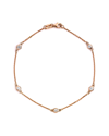 Suzy Levian 14k Rose Gold 0.15 Ct. Tw. Diamond Station Bracelet