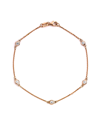 Suzy Levian 14k Rose Gold 0.15 Ct. Tw. Diamond Station Bracelet