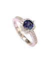 SUZY LEVIAN SUZY LEVIAN SILVER DIAMOND & SAPPHIRE RING