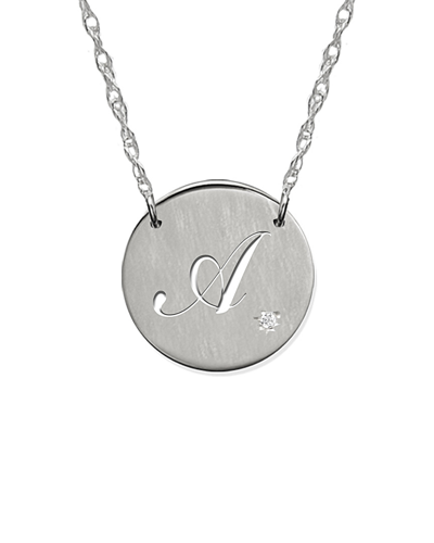 Jane Basch Silver Diamond Initial Necklace (a-z)