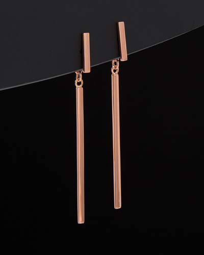 Italian Rose Gold Bar Front-back Earrings