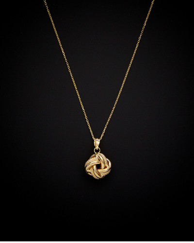 Italian Gold Love Knot Pendant Necklace