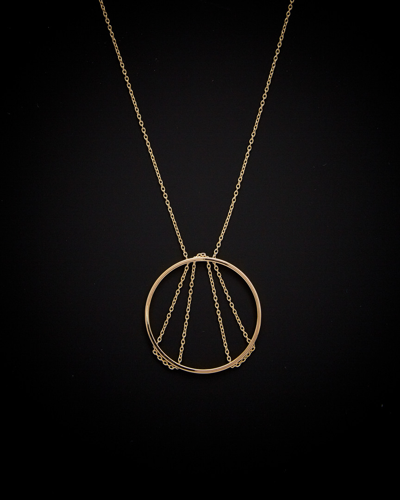 Italian Gold Fancy Circle Adjustable Necklace
