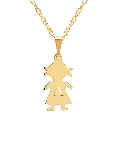 Jane Basch 14k Petite Girl Initial Charm Necklace (a-z)