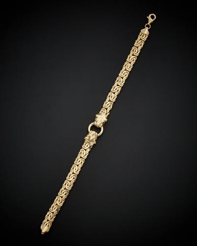 Italian Gold Byzantine Panther Head Bracelet