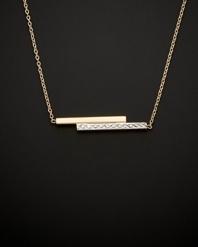 Italian Gold Two-tone Double Bar Necklace