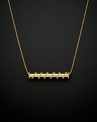 Italian Gold Horizontal Tube Necklace