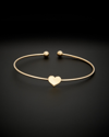 Italian Gold Heart Open Cuff