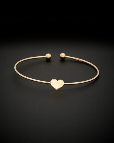 Italian Gold Heart Open Cuff