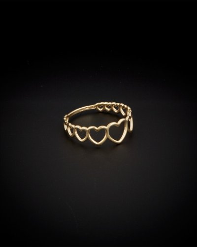 Italian Gold Graduated Hearts Ring