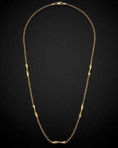 Italian Gold Twisted Bar Station Necklace
