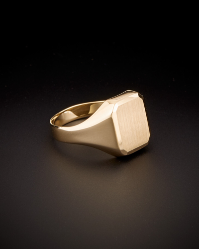 Italian Gold Rectangular Signet Ring