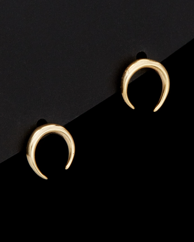 Italian Gold Crescent Moon Studs