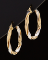 Italian Gold Two-tone Intertwined Hoops