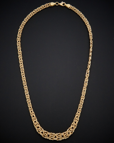 Italian Gold Graduated Byzantine Necklace