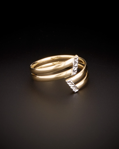 Italian Gold Two-tone Double Bypass Ring