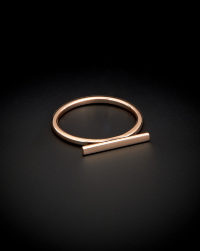 Italian Rose Gold Horizontal Bar Ring