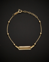 Italian Gold Station Bead Adjustable Baby Id Bracelet