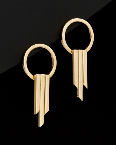 Italian Gold Fancy Triple Bar Earrings