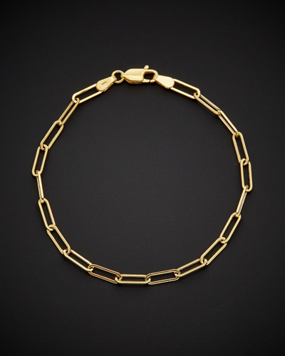 Italian Gold Polished Paperclip Chain Bracelet