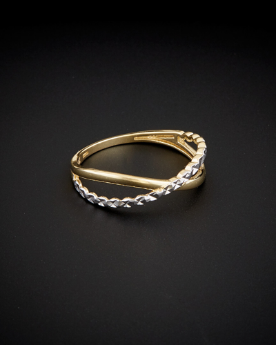 Italian Gold Two-tone X Ring