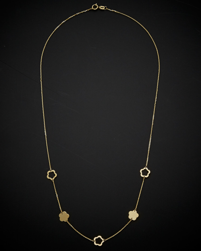 Italian Gold Flower Station Necklace