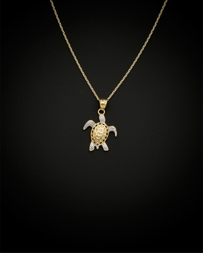 Italian Gold Two-tone Turtle Necklace